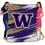 washington huskies wild lines purple white quilt blanket best selling
