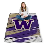 washington huskies wild lines purple white quilt blanket best selling