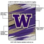 washington huskies wild lines purple white quilt blanket best selling