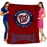 Washington Nationals Brick Grid Red Quilt Blanket 1 washington nationals brick grid red quilt blanket best selling