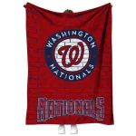 washington nationals brick grid red quilt blanket best selling