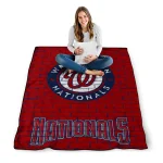 washington nationals brick grid red quilt blanket best selling