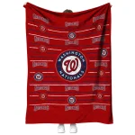 washington nationals handdrawn stripes red quilt blanket best selling