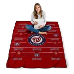 washington nationals handdrawn stripes red quilt blanket best selling