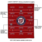 washington nationals handdrawn stripes red quilt blanket best selling