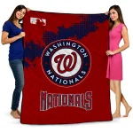 washington nationals league patch red quilt blanket best selling