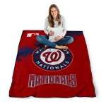 washington nationals league patch red quilt blanket best selling