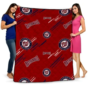 washington nationals sketch lines red quilt blanket best selling