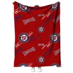 washington nationals sketch lines red quilt blanket best selling