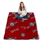 washington nationals sketch lines red quilt blanket best selling