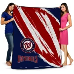 washington nationals stroke art red white quilt blanket best selling