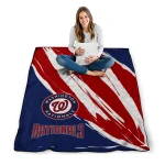 washington nationals stroke art red white quilt blanket best selling