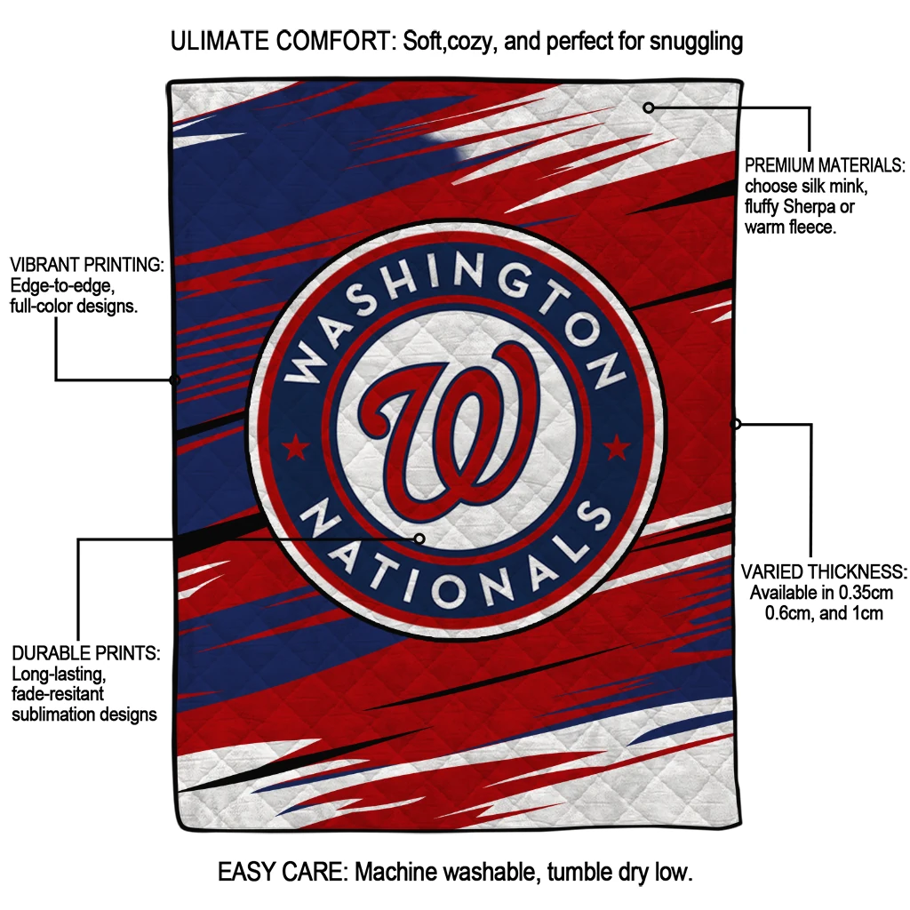 washington nationals wild lines red white quilt blanket latest model washington nationals wild lines red white quilt blanket latest model