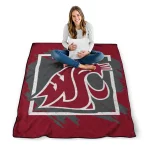 washington state cougars block border crimson quilt blanket best selling