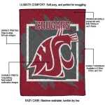 washington state cougars block border crimson quilt blanket best selling