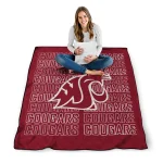 washington state cougars bold red crimson quilt blanket best selling