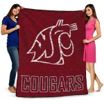 washington state cougars brick grid crimson quilt blanket best selling