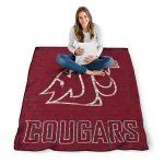 washington state cougars brick grid crimson quilt blanket best selling