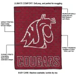 washington state cougars brick grid crimson quilt blanket best selling