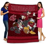 washington state cougars disney football crimson quilt blanket best selling