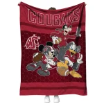 washington state cougars disney football crimson quilt blanket best selling