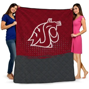 washington state cougars dot illusion crimson quilt blanket best selling