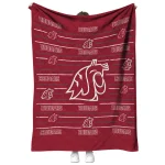 washington state cougars handdrawn stripes crimson quilt blanket best selling