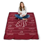 washington state cougars handdrawn stripes crimson quilt blanket best selling