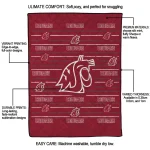 washington state cougars handdrawn stripes crimson quilt blanket best selling