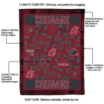 washington state cougars helmet heart crimson quilt blanket best selling