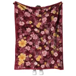 washington state cougars hibiscus foliage crimson quilt blanket best selling