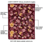 washington state cougars hibiscus foliage crimson quilt blanket best selling