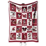 washington state cougars mickey mouse motif crimson white quilt blanket best selling