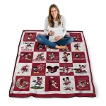 washington state cougars mickey mouse motif crimson white quilt blanket best selling