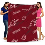 washington state cougars sketch lines crimson quilt blanket best selling