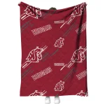 washington state cougars sketch lines crimson quilt blanket best selling