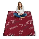 washington state cougars sketch lines crimson quilt blanket best selling
