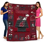 washington state cougars snoopy love crimson quilt blanket best selling