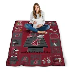 washington state cougars snoopy love crimson quilt blanket best selling