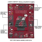 washington state cougars snoopy love crimson quilt blanket best selling