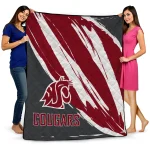 washington state cougars stroke art crimson white quilt blanket best selling