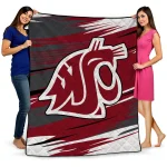 washington state cougars wild lines crimson white quilt blanket best selling