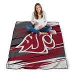 washington state cougars wild lines crimson white quilt blanket best selling