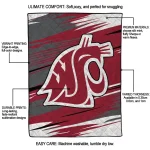 washington state cougars wild lines crimson white quilt blanket best selling
