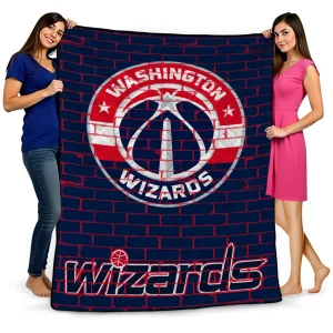 washington wizards brick grid blue quilt blanket best selling