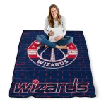 washington wizards brick grid blue quilt blanket best selling