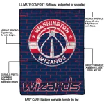 washington wizards brick grid blue quilt blanket best selling