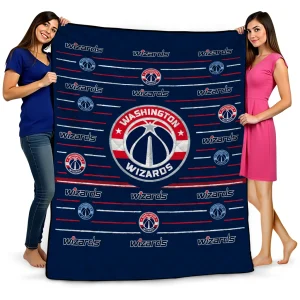 washington wizards handdrawn stripes blue quilt blanket best selling