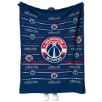 washington wizards handdrawn stripes blue quilt blanket best selling