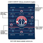 washington wizards handdrawn stripes blue quilt blanket best selling